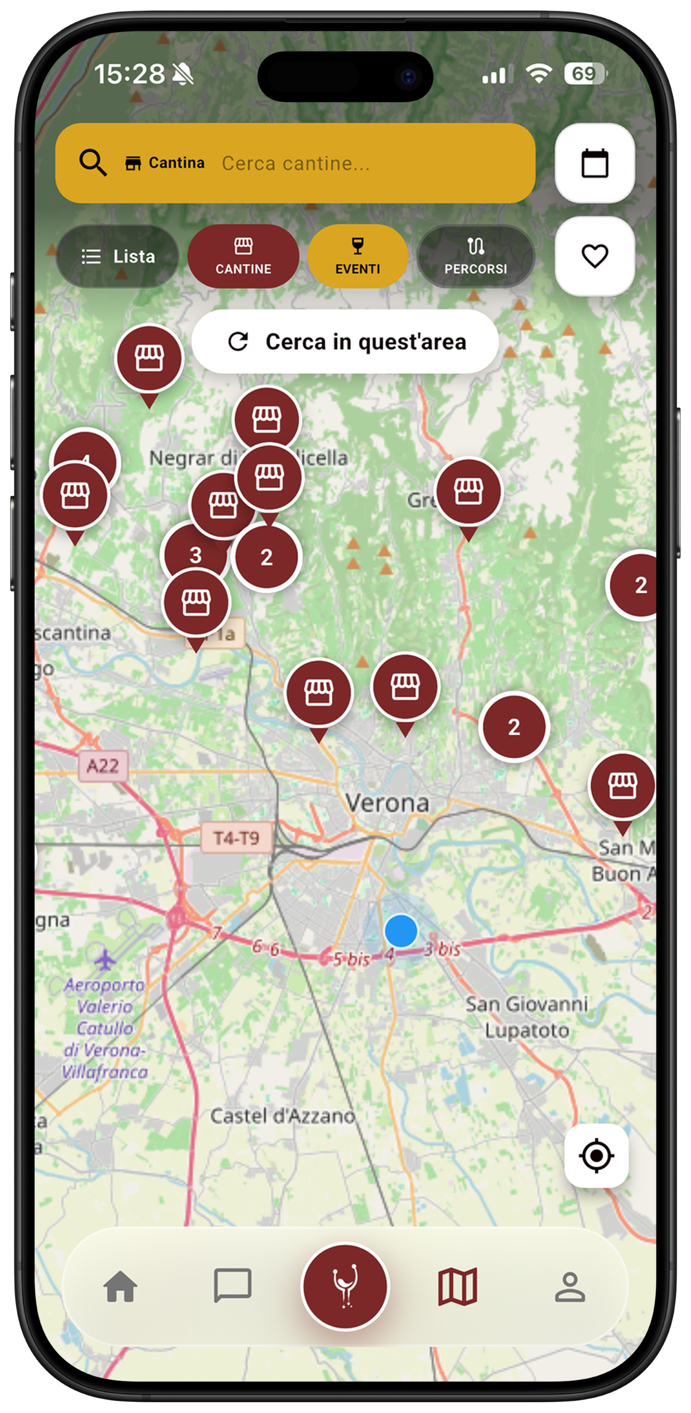 Mappa cantine Vinary